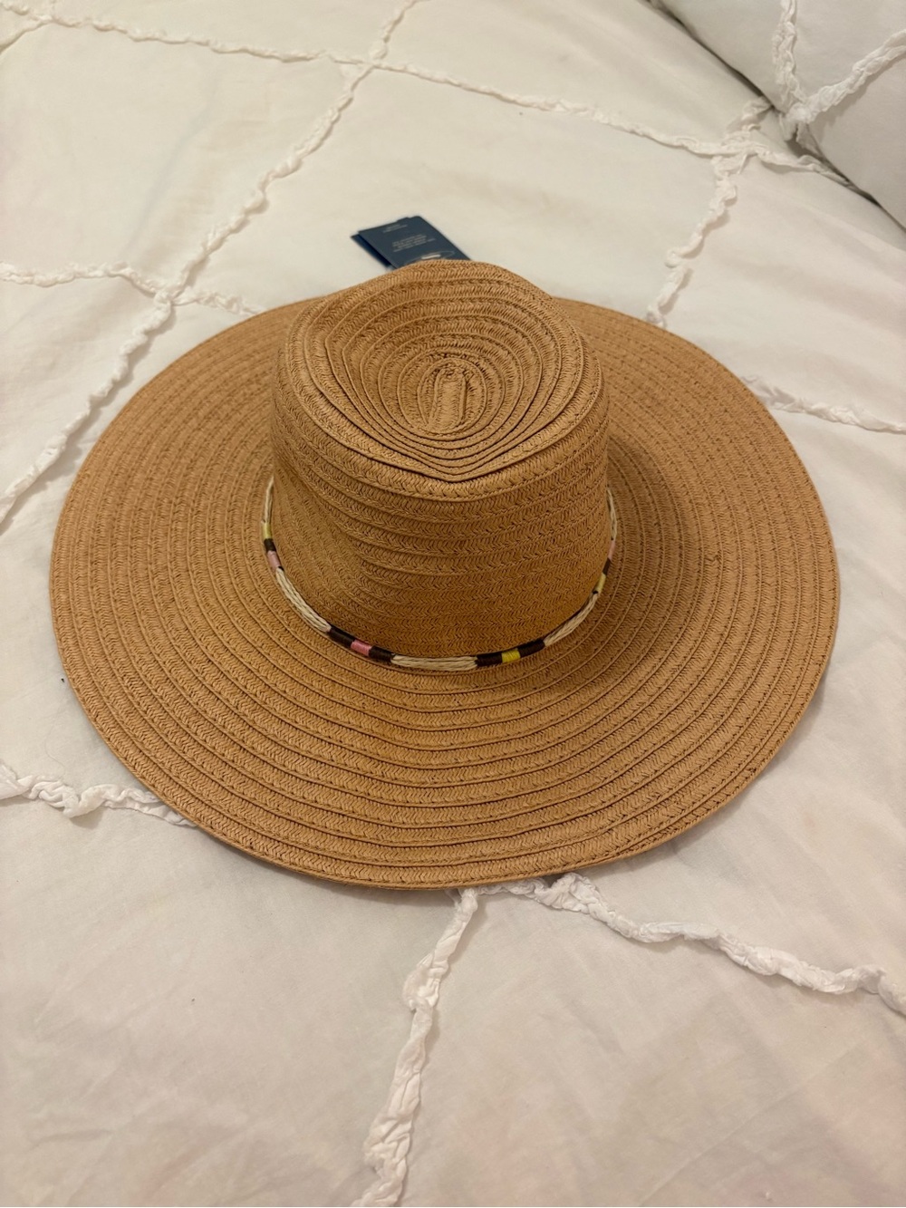 NWT Universal Thread Straw Sun Hat with Multicolor Band